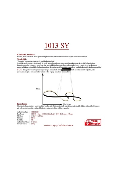 Eray Aydınlatma 1013 Siyah Led Avize
