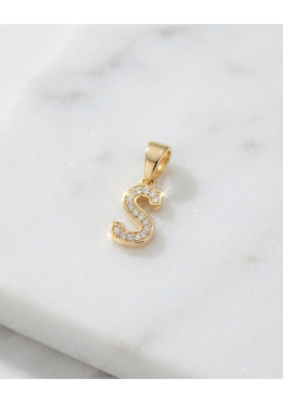 Xupıng Zirkon Taşlı S Harf Kolye Ucu 1 Cm 154.15 Altın