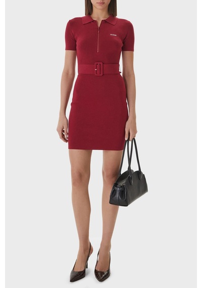 Guess Bayan Elbise V6rk08 Z4642 G5b7 Bordo