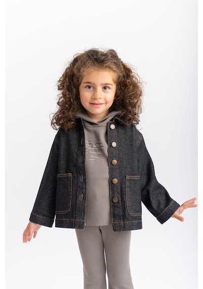 Oliven The Kid Oliventhekid Unisex Cepli Koyu Yıkama Kot Ceket Siyah Siyah