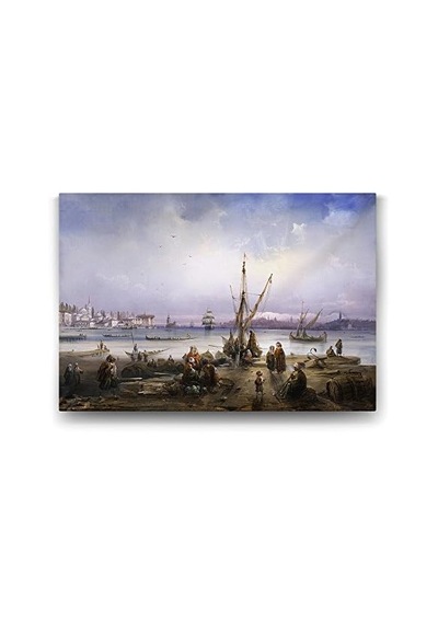 Osmanlıda İskele Kıyısı Tablosu - 45x30cm 7/8 Yaş