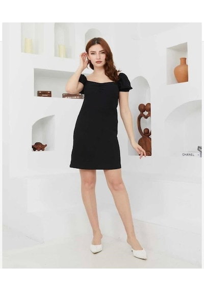 Lovie Moda Kadın Mini Elbise Siyah