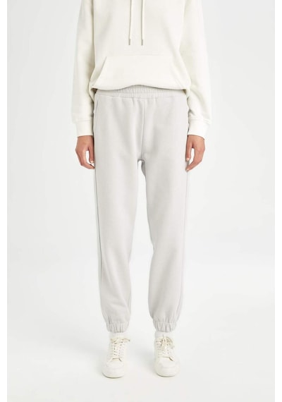 Defacto Standart Boy Beli Paçası Lastikli Cepli Basic Düz Kalın Kumaş Jogger Eşofman Altı D9934AX24WNGR431 Gri