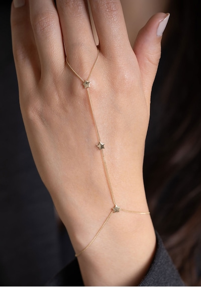 14 Ayar Altın Mini Yıldızlı Şahmeran 1 Mm Sarı