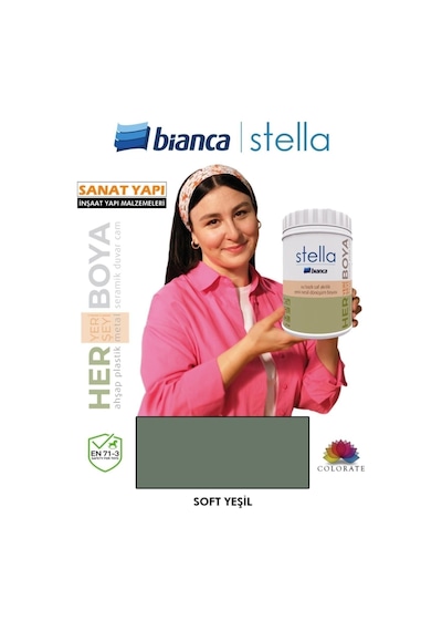 Stella Su Bazlı Akrilik Boya Soft Yeşil Diğer