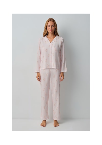 Suwen Lulusu Gömlek Yaka Pijama Takımı Wsh10510108919 Pembe