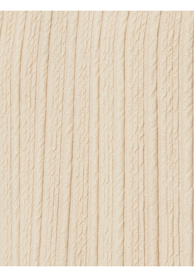 Koton Kısa Kollu Boxy Bisiklet Yaka Tişört Bej 5sam10076hk Ekru