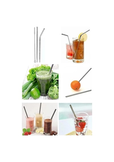 Ayrex 2 Li Paslanmaz Çelik Pipet + Temizleme Fırçası