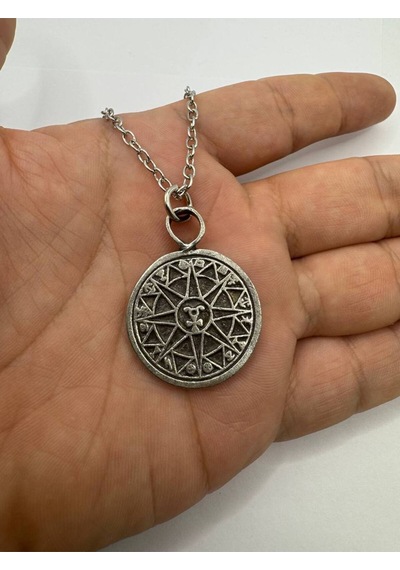Pentagram Kolye Gotik Ve Mistik Unisex Metal Kolye 60 Cm Zincir Çok renkli
