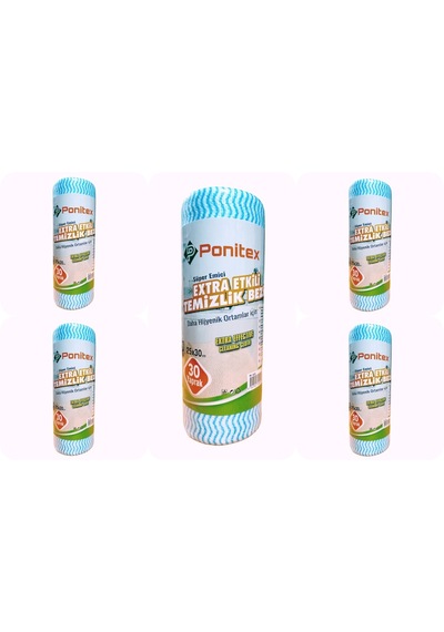 Ponitex 4430 Süper Emici Perforeli Pratik Hassas Temizlik Bezi 5'li 25 x 30 CM