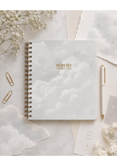 Keskin Color 19x21 Cm Spiralli Süresiz Akademik Ajanda Bulut Gri