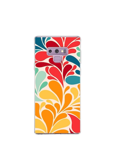 Samsung Galaxy Note 9 İle Uyumlu 1mm Slim Fit Retro Colors 5 Baskılı Şeffaf Kılıf Şeffaf