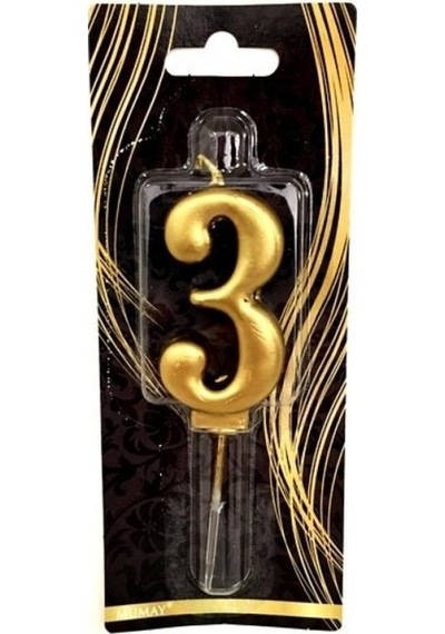 3 Yaş Gold Rakam Mum