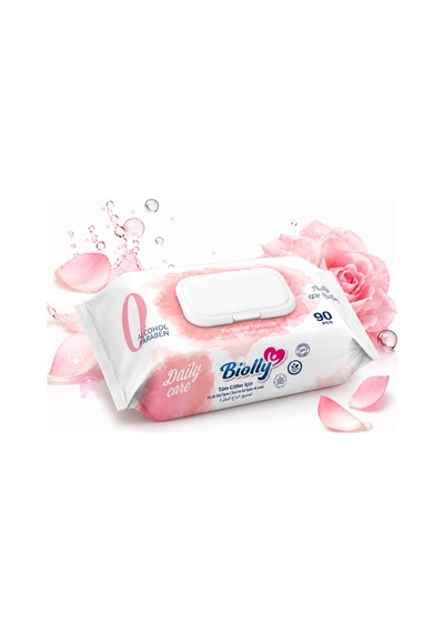 Biolly Daily Care Günlük Islak Mendil 90 Yaprak - Koli 12 Adet 12'li Set