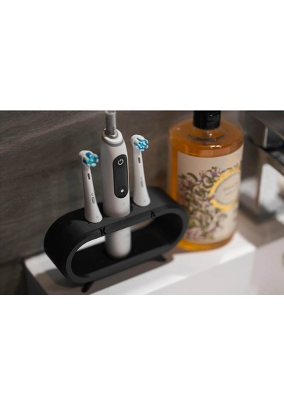 Pilli Ve Şarjlı Diş Fırçası Tutucu Stand 2+1 Siyah Tüm Modellere Uyumlu Siyah
