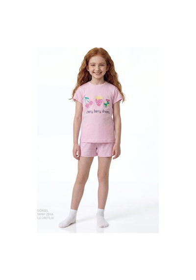 Penti Açık Pembe Kız Çocuk Cherry,Berry Pamuklu 2'li Pijama Takımı