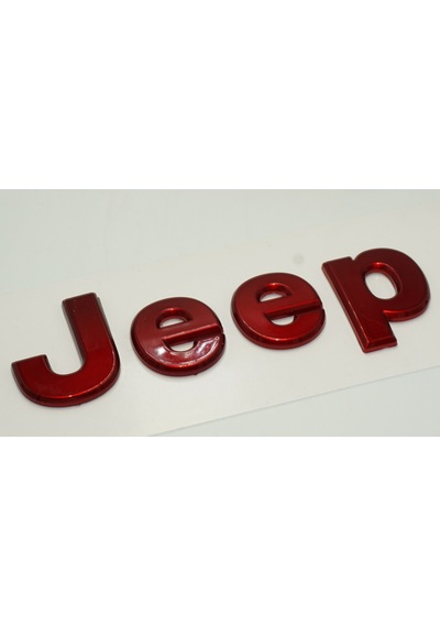 Jeep Kaput Bagaj 3M 3D Parlak Kırmızı Yazı Logo