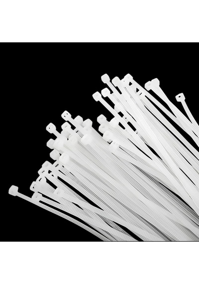 100 Adet Cırt Kelepçe 4,8x380 Mm Plastik Beyaz Renk Zip Kablo Bağı Çok Amaçlı Bağlama 0.5 MM