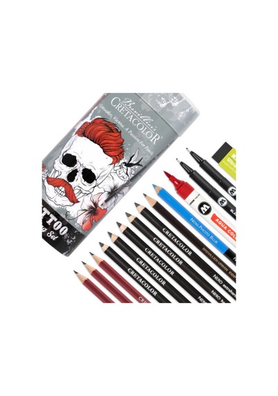 Tattoo Sketching Set N:40083 14'lü Metal Kutu