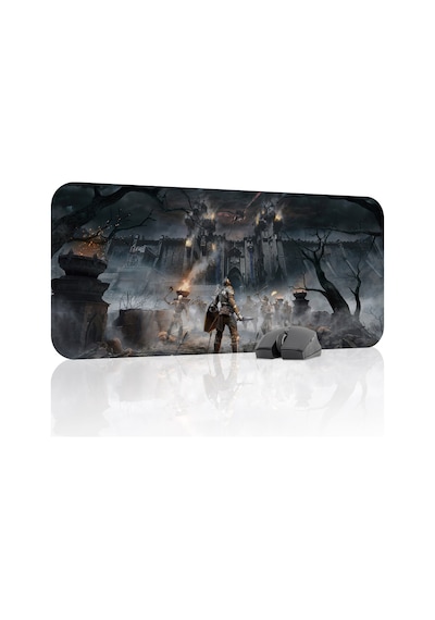 Demon's Souls Kaymaz Dikişli Kauçuk Oyuncu Mousepad V1 - 70x30 Xl Gaming Mouse Pad Fare Altlığı