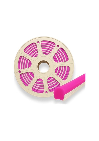 Pembe 6mm İkinci Nesil Silikon Neon Led Şerit Kılıfı 5 Metre Difüzör Tüp Led Hariç Diğer