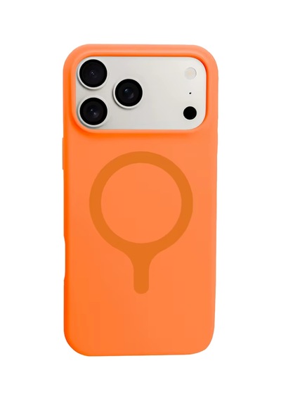 Joko Apple Uyumlu iPhone 18 Pro Max/17 Pro Max Z Silikon Magsafe Kapak - Turuncu Çok Renkli