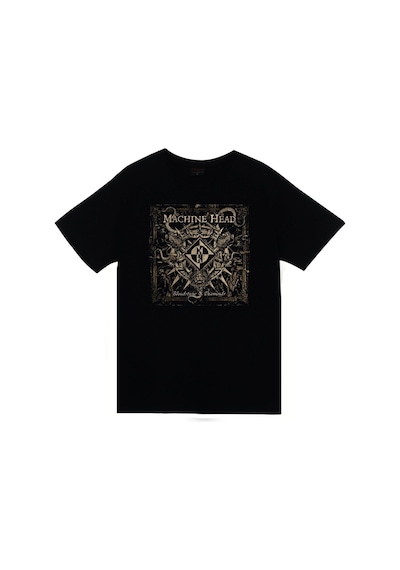 Unisex Siyah Machine Head Baskılı Tişört SIYAH
