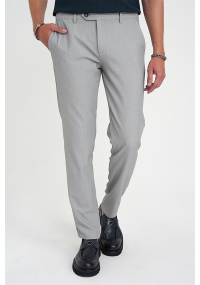 Efor Comfort Fit Beli Lastikli Dokulu Gri Jogger Pantolon P 1192 Gri