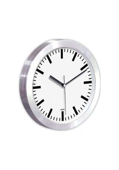 Metal Çerçeveli Mutfak Salon Duvar Saati Çap 25 Cm Metalik