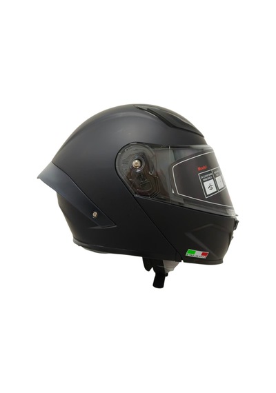 Ws-210 Güneş Vizörlü Çene Açılır Kask Matt Black Şeffaf Vizörlü İtaly Dizany Siyah