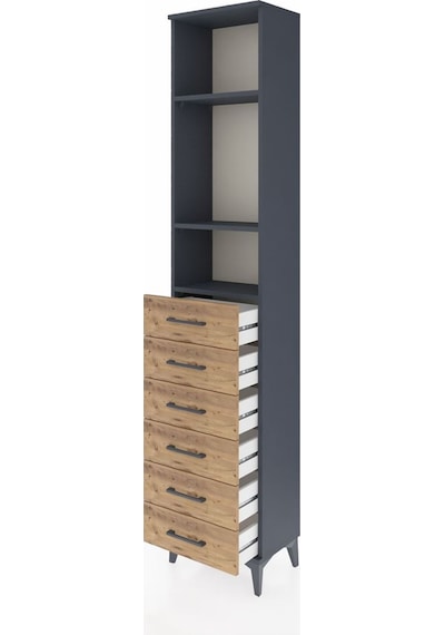 Arges Dolap 3 Raflı 6 Çekmeceli 44x30x221 Antrasit-çam Antrasit Arges Dolap 3 Raflı 6 Çekmeceli 44x30x221 Antrasit-çam Antrasit