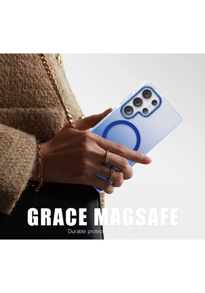 Samsung Galaxy Uyumlu S24 Ultra Grace Koruyucu Kılıf Mavi