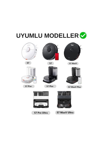 Srfn Ticaret Roborock S7 Maxv Uyumlu - 14 Parça Mega Set