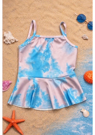 Esila Kids Kız Çocuk Puantiyeli Etekli Mayo Takımı Çok Renkli
