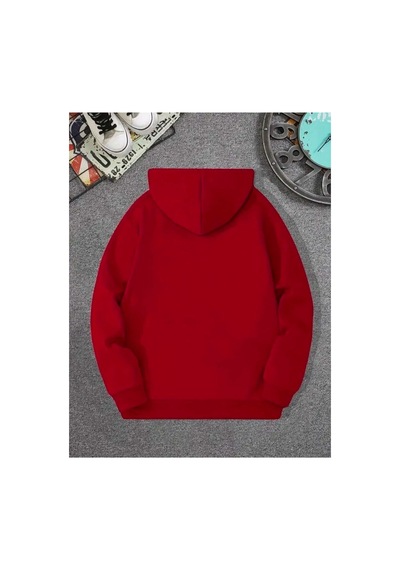 Medinenur One Yazı Baskılı Kapüşonlu Sweatshirt Kırmızı