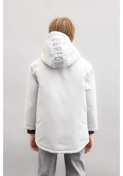 DeFacto Erkek Çocuk Su İtici Kapüşonlu Polar Astarlı Fermuarlı Cepli Parka D1132A824WNGR342