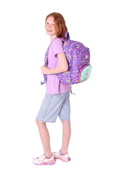 Kaukko Kids Üç Gözlü Kız Çocuk Okul Sırt Çantası Flamingo Nakışlı Ve Baskılı - L5226 Pembe - Mor