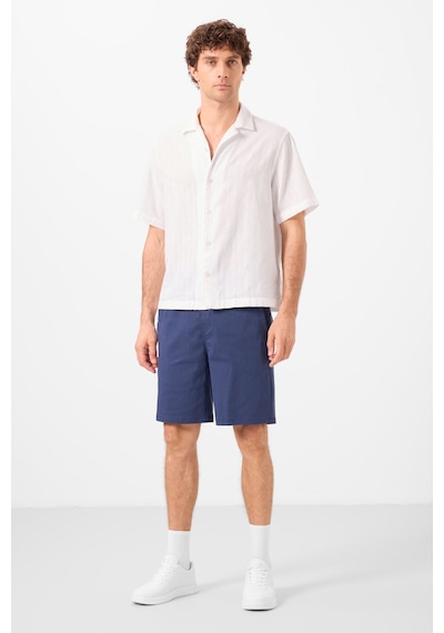 Tommylife Parlament Standart Fit Dokuma Hafif Esnek Chino Erkek Şort - 81292 Mavi