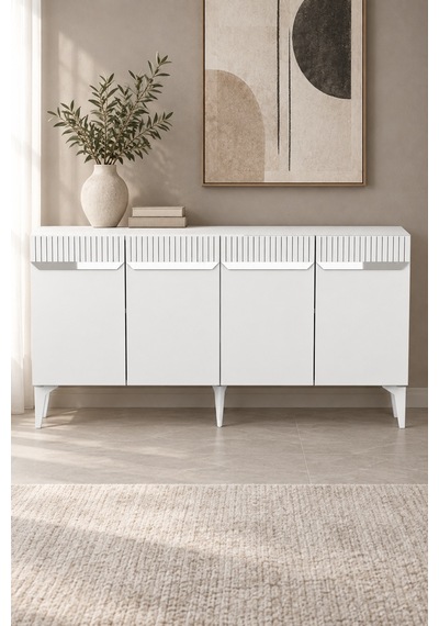 Ka1544bs Duma Konsol Beyaz-silver 150cm Beyaz - Sılver