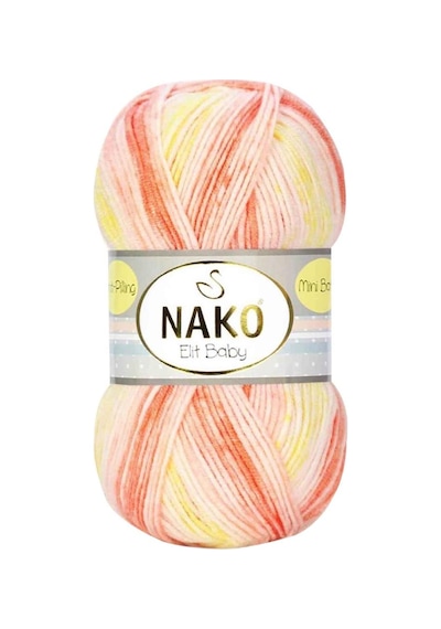 Elit Baby Mini Batik Bebe El Örgü İpi Turuncu Sarı 32430
