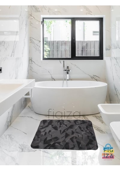 Süper Su Emici Kaymaz Tabanlı Paspas Lavabo Paspası 60 40cm Genel