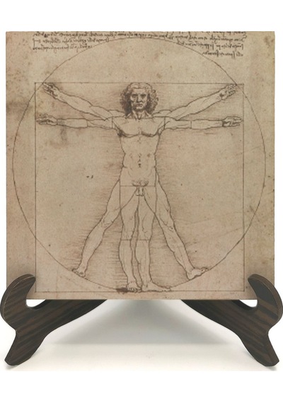 Vitruvius Adamı Leonardo Da Vinci, 1492 Baskılı Mdf Masaüstlük 10x10