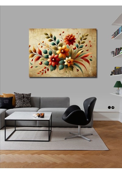 Kanvas Tablo Çiçek Kompozisyon Sanatı 50cmx70cm