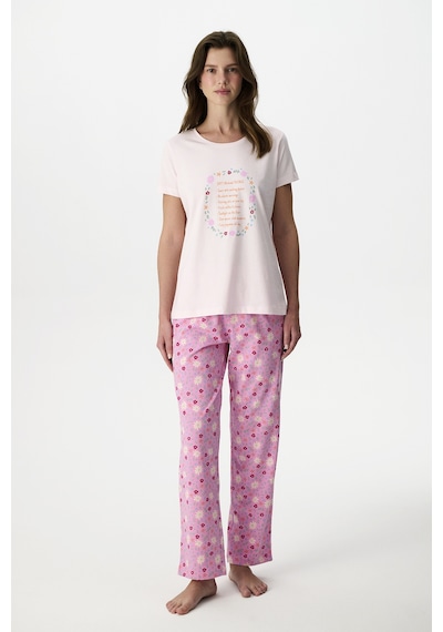 Penti Pembe Weekends Pamuklu Pantolon Pijama Takımı
