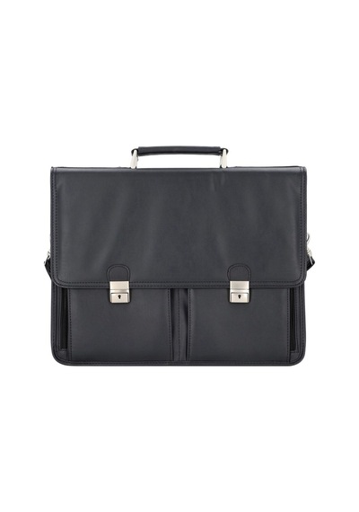 Alassio Veneto Siyah Deri Aktentaşe 42 Cm Laptop Bölmeli 1,87 Kg