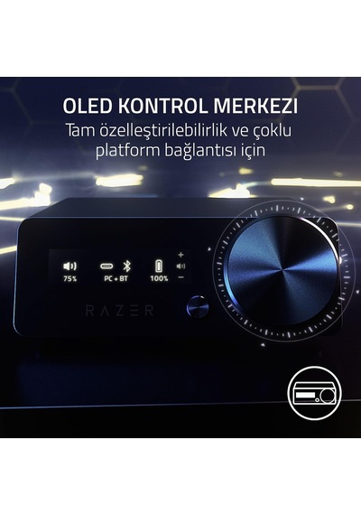 Razer Kraken V4 Pro - Kontrol Hub'lı Kablosuz Oyun Kulaklığı - Sensa Hd Haptikler Oled Kontrol