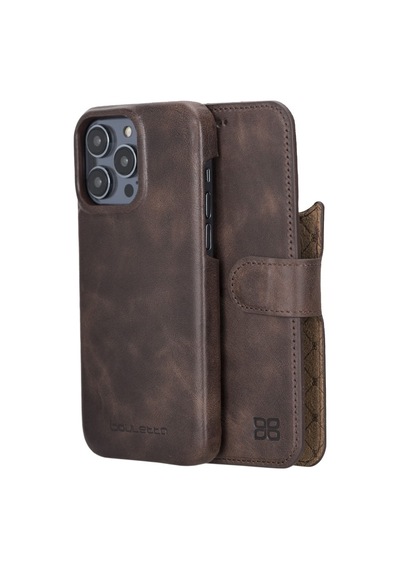 Bouletta Apple İphone 14 Pro Max Uyumlu Deri Kılıf Mw36 Tn03