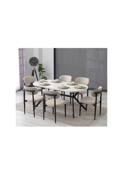 Luna Arya Yemek Masası Takımı / 6 Kişilik Mdf Masa & Polo Sandalye Takımı Cappuccino Cappuccino Luna Arya Yemek Masası Takımı / 6 Kişilik Mdf Masa & Polo Sandalye Takımı Cappuccino Cappuccino