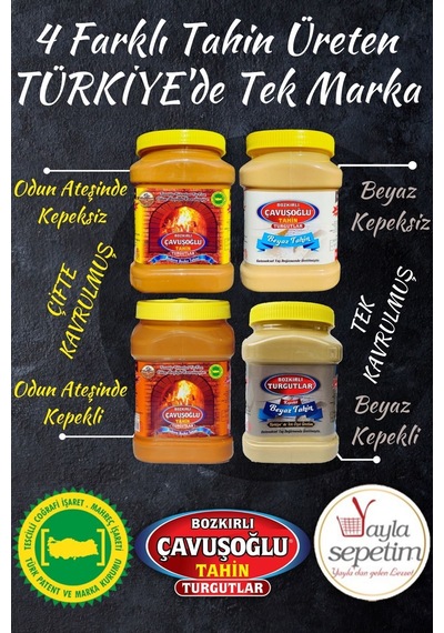 Odun Ateşinde Çifte Kavrulmuş Kepeksiz Bozkır Tahini 930g X 12'li Paket - 1 Koli