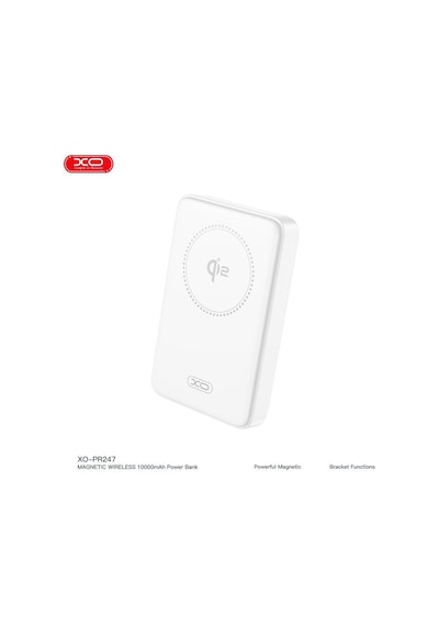Xo Pr247 10000mah Qi2 Sertifikalı Magsafe Powerbank 30w Pd Usb-c Çıkışlı Standlı Kablosuz Şarj Beyaz